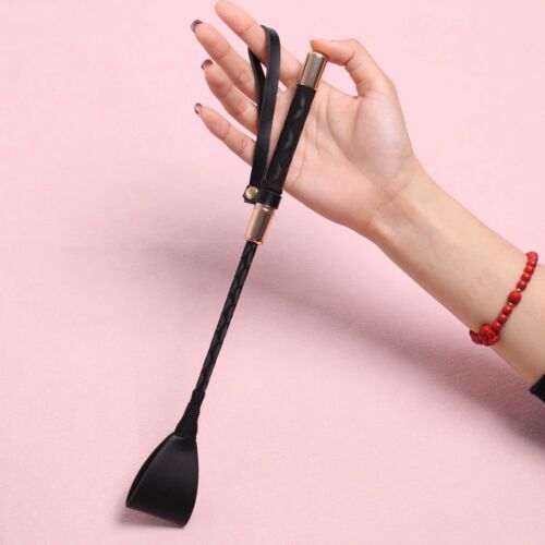 Short Riding Crop PU Leather Whip Flirt Flogger Slave BDSM Couple Games Roleplay - Picture 2 of 24