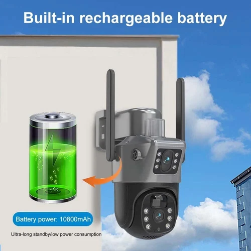 Wireless 4G 4K 6MP Dual Lens Solar Security Camera 10X Zoom PTZ CCTV Outdoor - Picture 2 of 12
