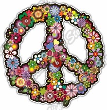 Peace Sign Hippie Abstract Ornament Colorful Car Bumper Vinyl Sticker Decal 4.6"