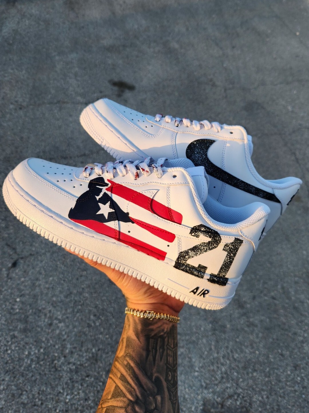 🇵🇷  Nike Air Force 1 ROBERTO CLEMENTE PR Custom / Girls Gs Women Men AF1 🇵🇷 image 2