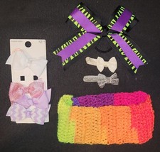 Set Of 7 Bows  Rainbow Headband