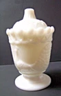 Vintage Westmoreland Peacock Covered Dish Sugar Vanity Storage Jar Container