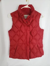eddie bauer womens red goose down filled puffer vest size small