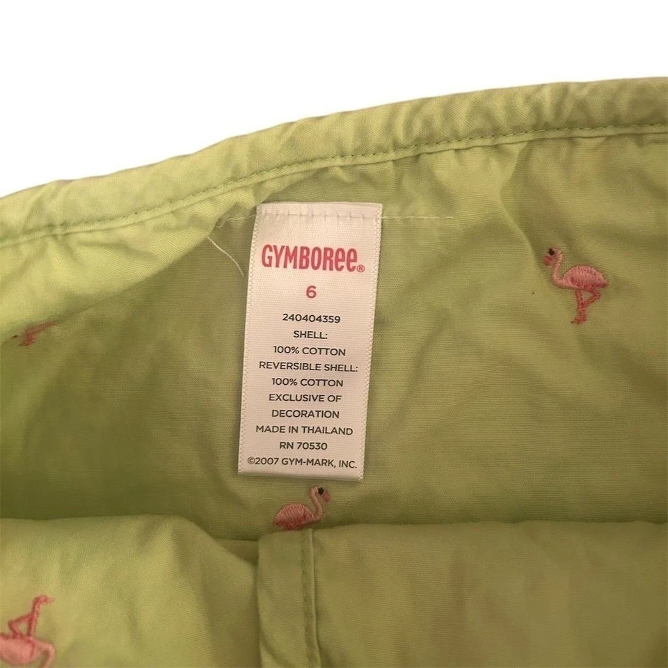 Falda envolvente reversible Gymboree para niñas talla 6 estampado floral flamenco playa tropical Foto 4 de 4