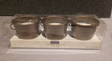 Set of 3 Tuscany Citronella Scented Outdoor Candles/Mini Buckets/Hammered Copper