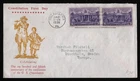 #835 3c Constitution Ratification-Open at Top-To Sweden Unknown FDC
