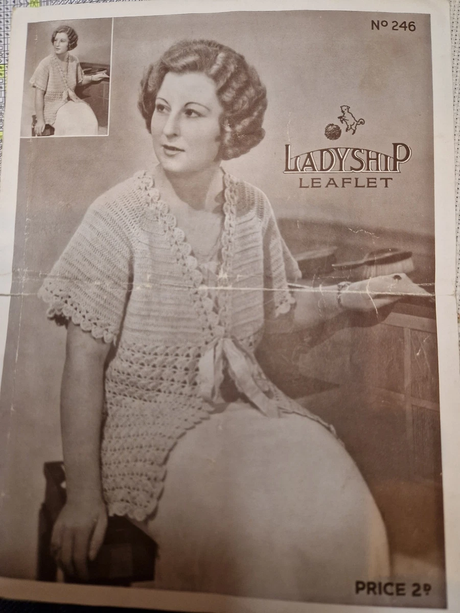 Copia Ladyship 246 Vintage 1930 Chaqueta Cama Patrón Crochet 