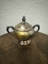 Vintage F. B. Rogers Silver Plated Sugar Bowl 5 Inches X 5 Inches