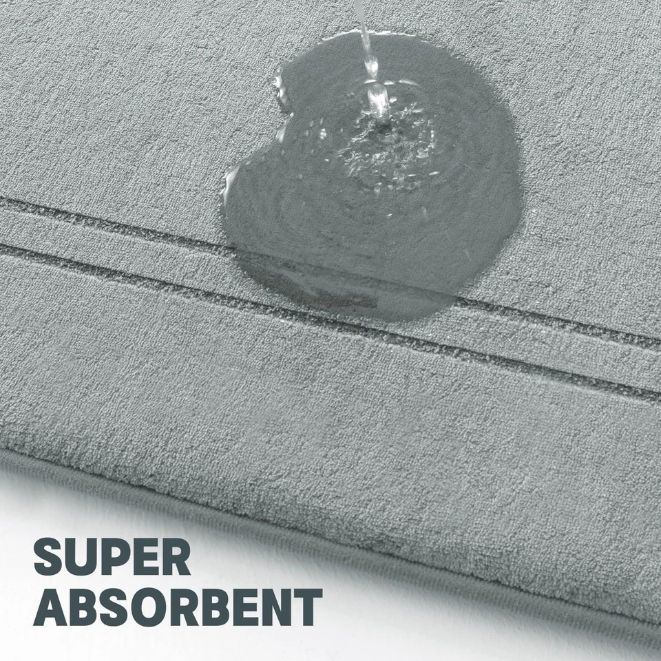 Juego de alfombras de baño absorbentes de espuma viscoelástica de 3 piezas alfombra pequeña grande y de puerta EE. UU. Foto 4 de 4