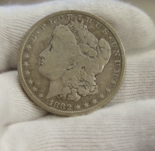 1882 US Morgan Silver Dollar $1 VG Details (Cleaned)
