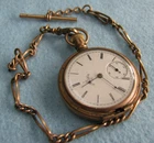 Antique Elgin Fahys Monarch No 1 Gold Filled Pocket Watch with Chain