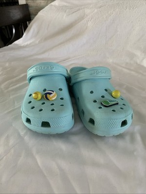 Crocs Light Blue Classic Clogs Size M 5 W 7 Turquoise Slip On  Good Condition