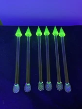 Uranium Vaseline  swizzle sticks rare set of 6