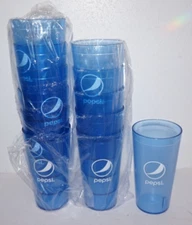 Pepsi Blue Plastic Restaurant Cups Glasses Lot of 12 NEW 20oz  Impact 0120