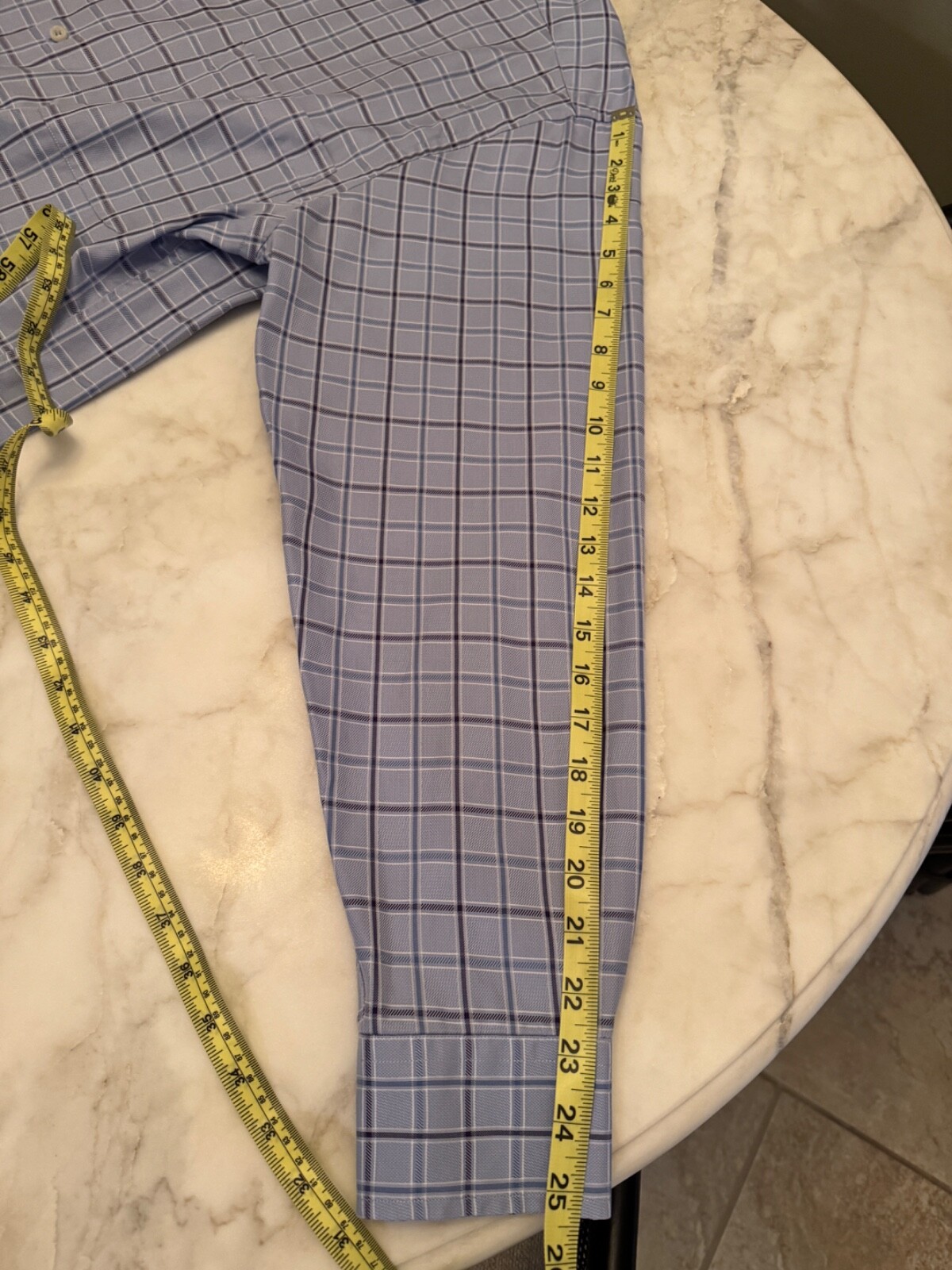 Robert Talbott Blue Plaid Pattern Shirt - Size L … - image 11