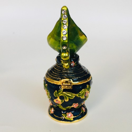 Blumenblatt Emaille mit Schmuck Kristall Schmuck Box 3" - Bild 5 von 6