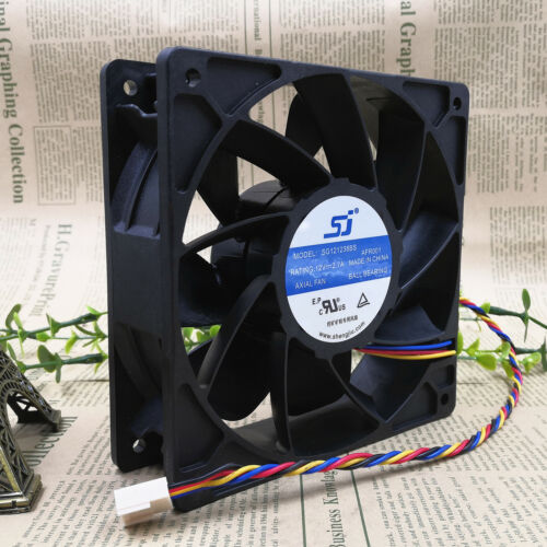 SJ SG121238BS 120 × 120 × 38 mm Antminer Cooling Fan 12V 2.7A S7 S9 D3- show - Picture 3 of 4