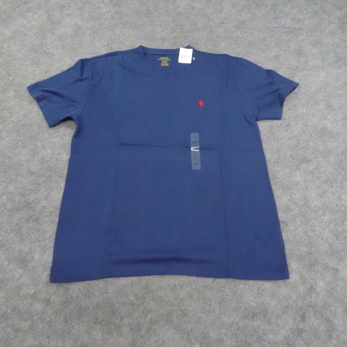 Polo Ralph Lauren T Shirt Mens Small V Neck Rustic Navy Blue Red Pony  Cotton T
