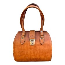 Vintage MR CANOA Argentina Leather Medicine Doctor Bag W/ Key Handbag Purse Rare