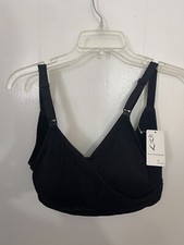 Wireless Nursing Bra XL Black Maternity Bralette Comfort Stretch Soft NWT