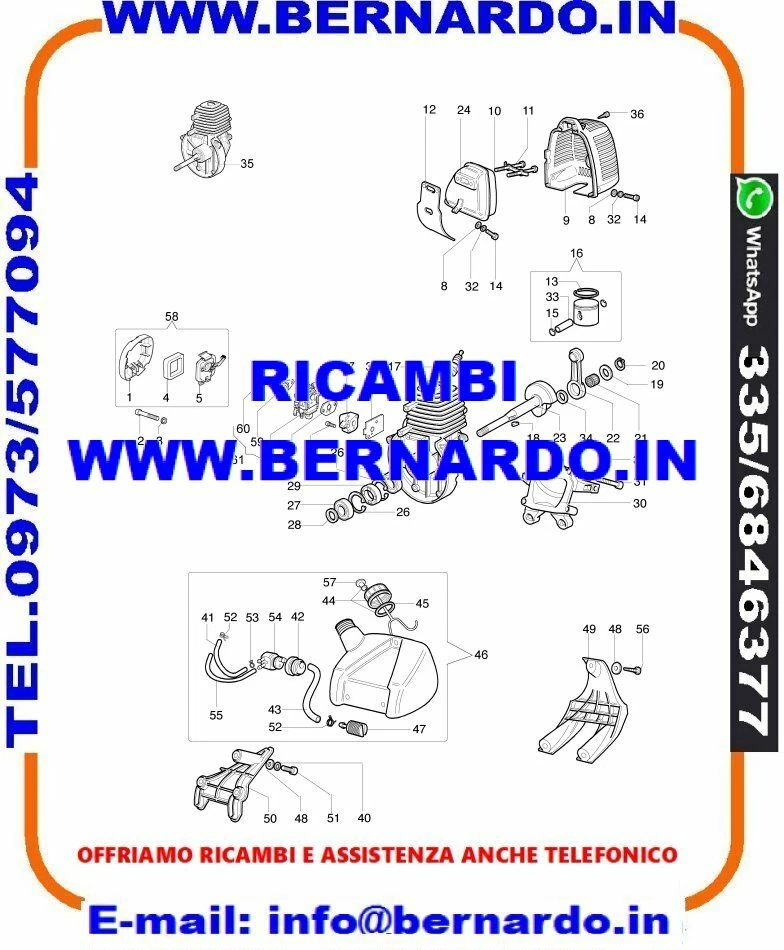 MOTOSEGA OLEO MAC GSH 400 (EFCO MTH4000)  2,3 HP - 1,7 kW/38,9 cm³ Lama 35cm . - Immagine 2 di 4
