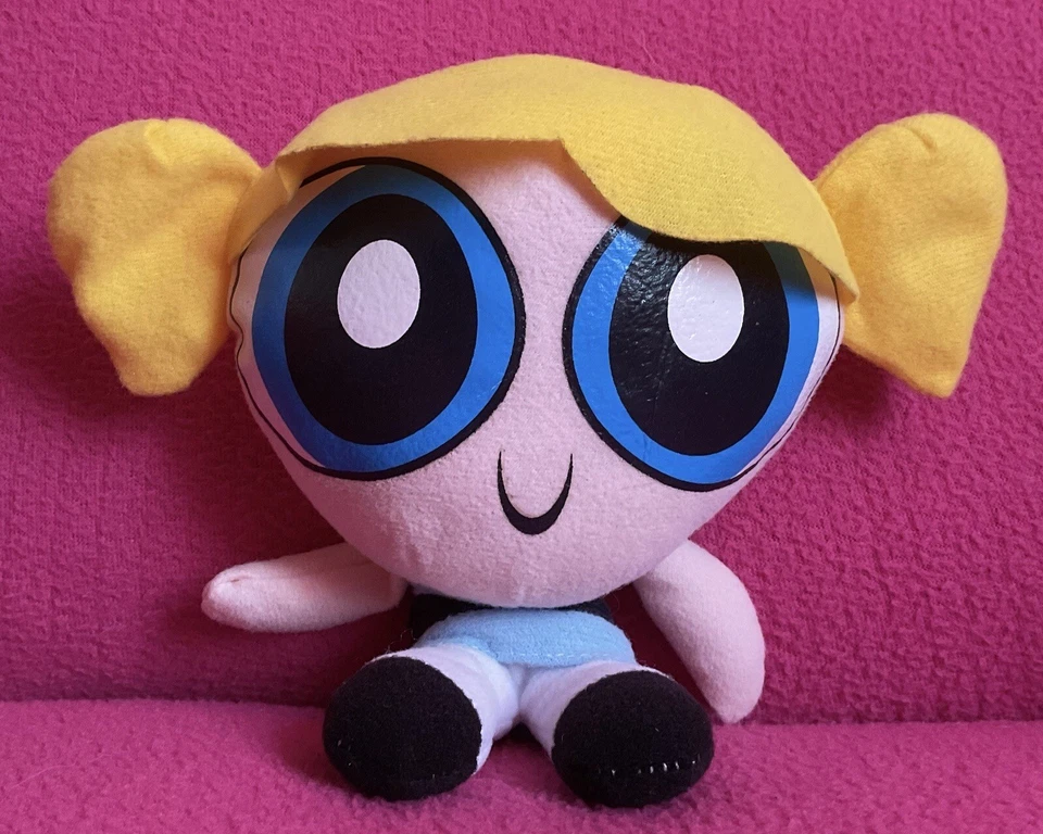 "Muñeca de peluche suave cabello amarillo burbujas para niñas The Powerpuff juguete de 9""" Foto 2 de 4