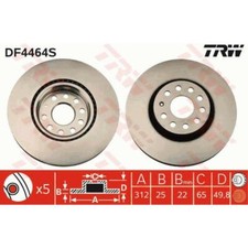 TRW 2x Bremsscheibe vorne 312 belüftet für VW Passat Variant 3G5 3C5