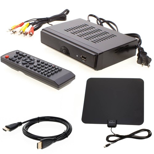 HDTV Digital Converter Box with Flat Digital Indoor TV Antenna Hdmi 40