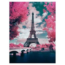 Eiffel Tower Paris Diamond Painting Art Kit 5D Full Round Drill 35 45 cm US Sell