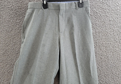 Nautica Heather Poplin Dress Pants Boys 18 Gray Heather Zip Hook & Bar Closure - Picture 3 of 16