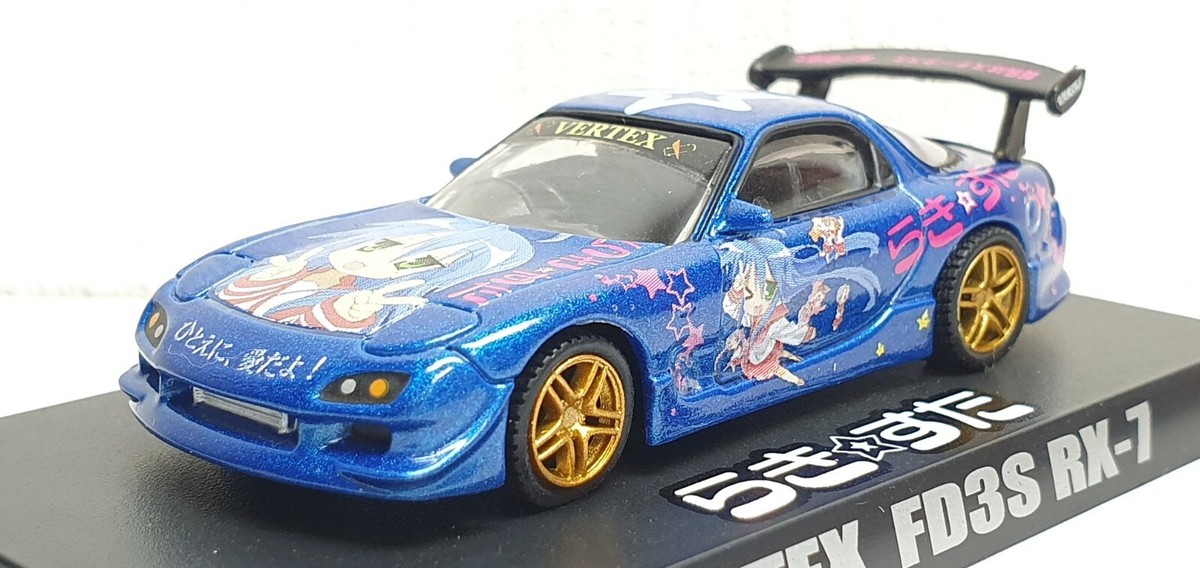 1/64 Aoshima ITASHA VERTEX MAZDA RX-7 FD3S BLUE diecast car