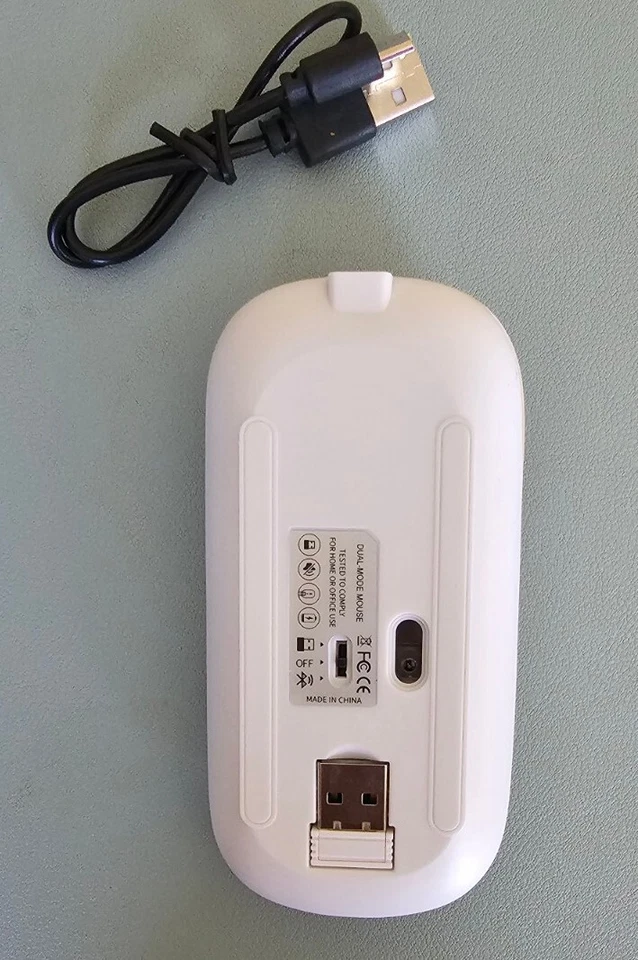 Wireless Mouse 2.4 GHZ Optical USB BT Rechargeable for PC Laptop Color Yellow - Image 4 of 4