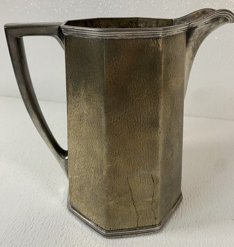 Vintage W. M. Mounts Homan Plate on Nickel Silver Water Pitcher 0161