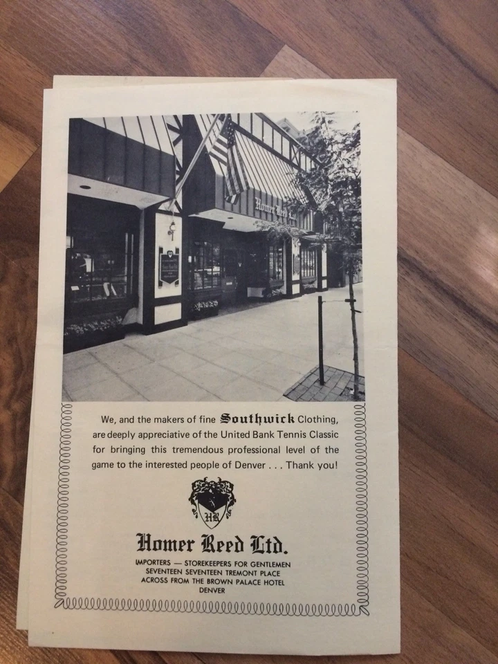 Vtg United Bank Tennis Classic 1978 Official Draw Sheet Stan Smith Jimmy Connors - Image 4 of 4