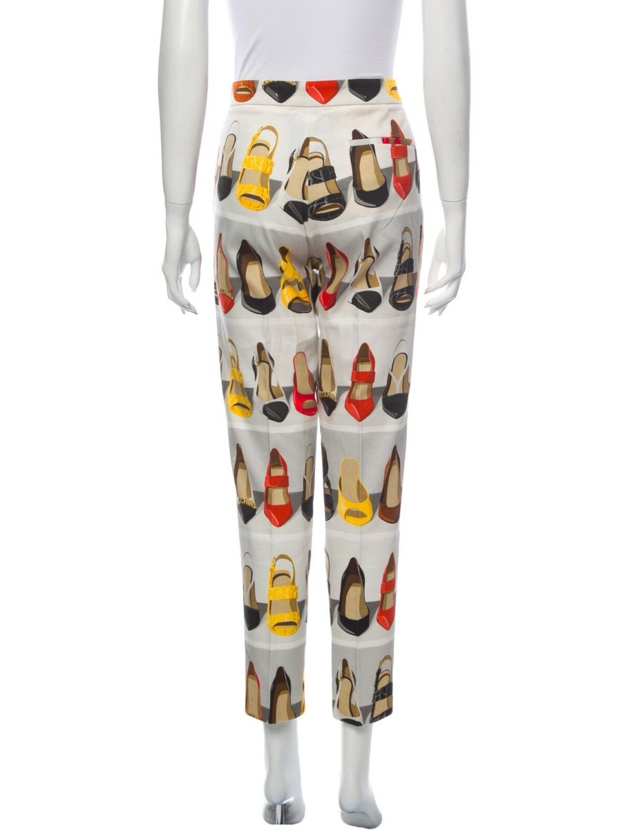 MOSCHINO Couture Shoe Print Capri Pants Italian Heels