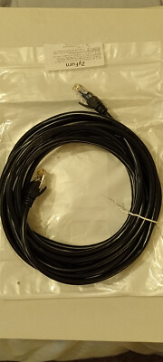 ZyFurn Round Ethernet Netzwerk Patchkabel UTP, Cat 6e, 23AWG.  Schwarz - 5m - X 2