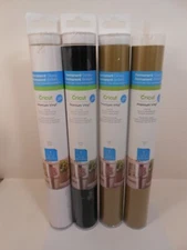 Cricut Premium Vinyl Lot of 4 Gold White Black Glossy 12" x 48"