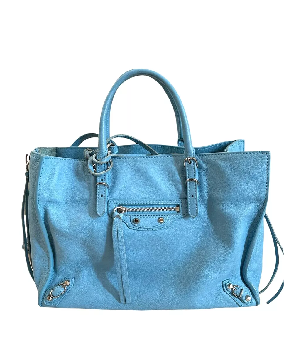 Balenciaga Blue Leather Mini Papier A4 Tote Balenciaga