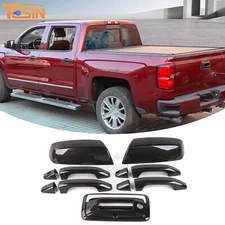 Mirror Door Tailgate Handle Trim Cover Kit For 14-17 Chevy Silverado Accessories