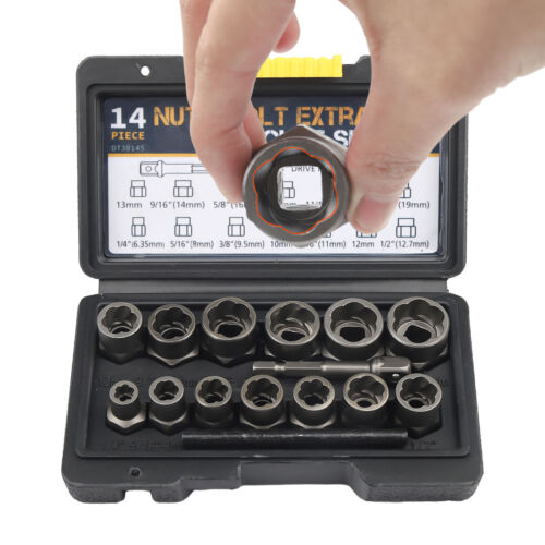 15PC Impact Damaged Bolt Nut Screw Remover Tool Socket Threading Extractor - Picture 9 of 11