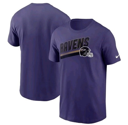 Nike Baltimore Ravens Blitz Helm lila T-Shirt Herren L Large Tee 100% Baumwolle