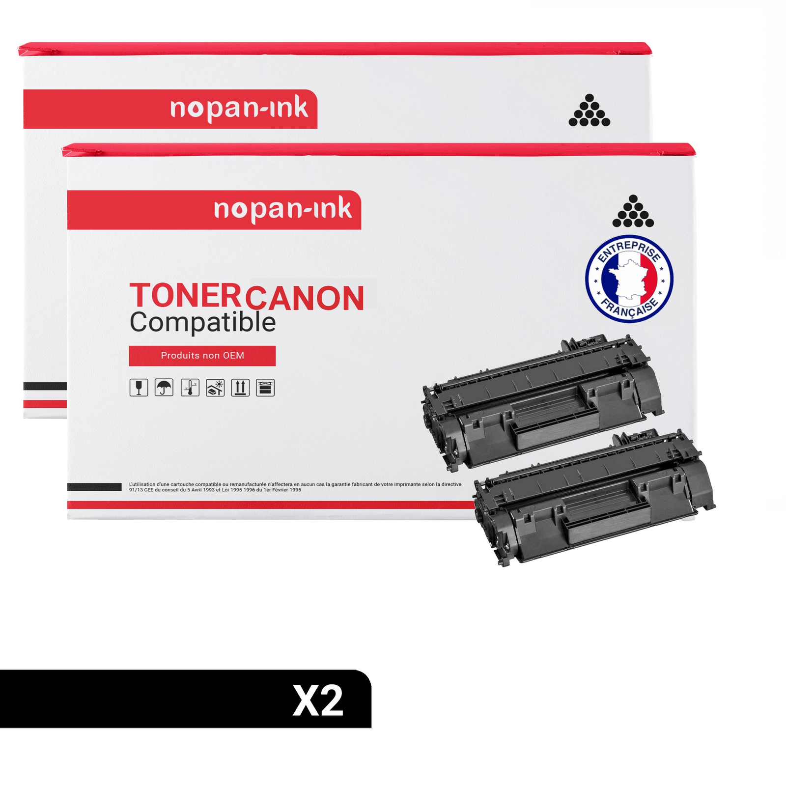 Toner 052H noir 2200C002 idéal pour les dossiers de télétravail et impression maison x2