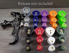 === Carter Ultraview TruBall Release CONTOUR Thumb Button Peg Knobs in 3 Sizes