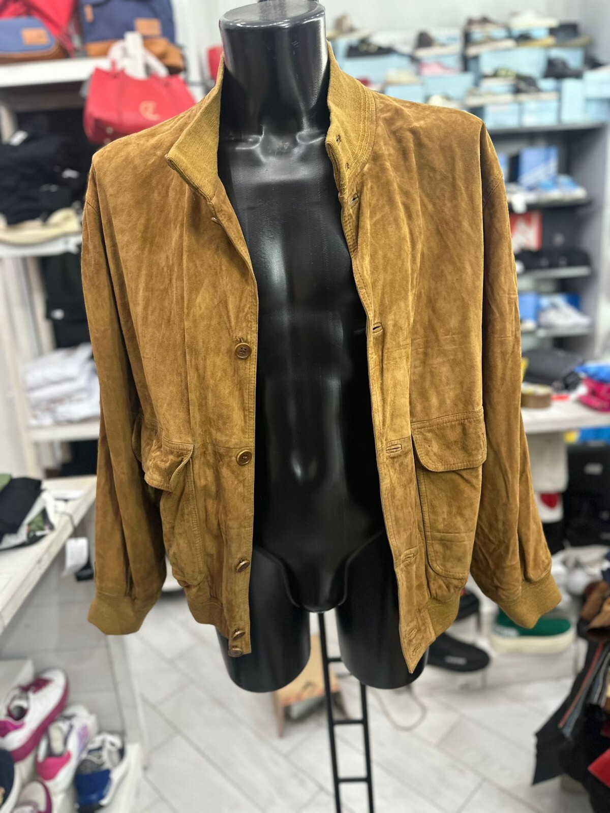 Vintage Monks Camel Leather Jacket for Men Size 52 LLV564