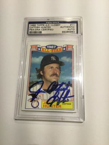 1988 Topps Signed PSA/DNA Slabbed Card Jim Catfish Hunter
