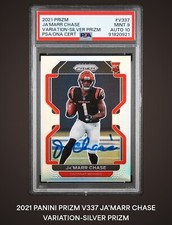 JaMarr Chase Signed 2021 Prizm Variation Silver Rookie #337 PSA 9 Auto 10 POP 2