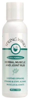 Spring Wind - Muscle & Joint Rub, 4oz, Soft Gel for Sprains & Pain, Cool Formula