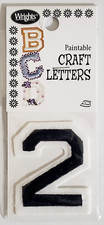 WRIGHTS 2-inch BLACK Iron-On Paintable Embroidered CRAFT LETTERS - 2