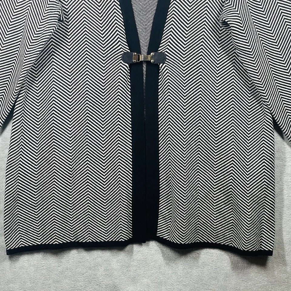 Cárdigan Chevron Charter Club para mujer talla 3X cierre dorado clásico minimalista usado en excelente estado Foto 3 de 4