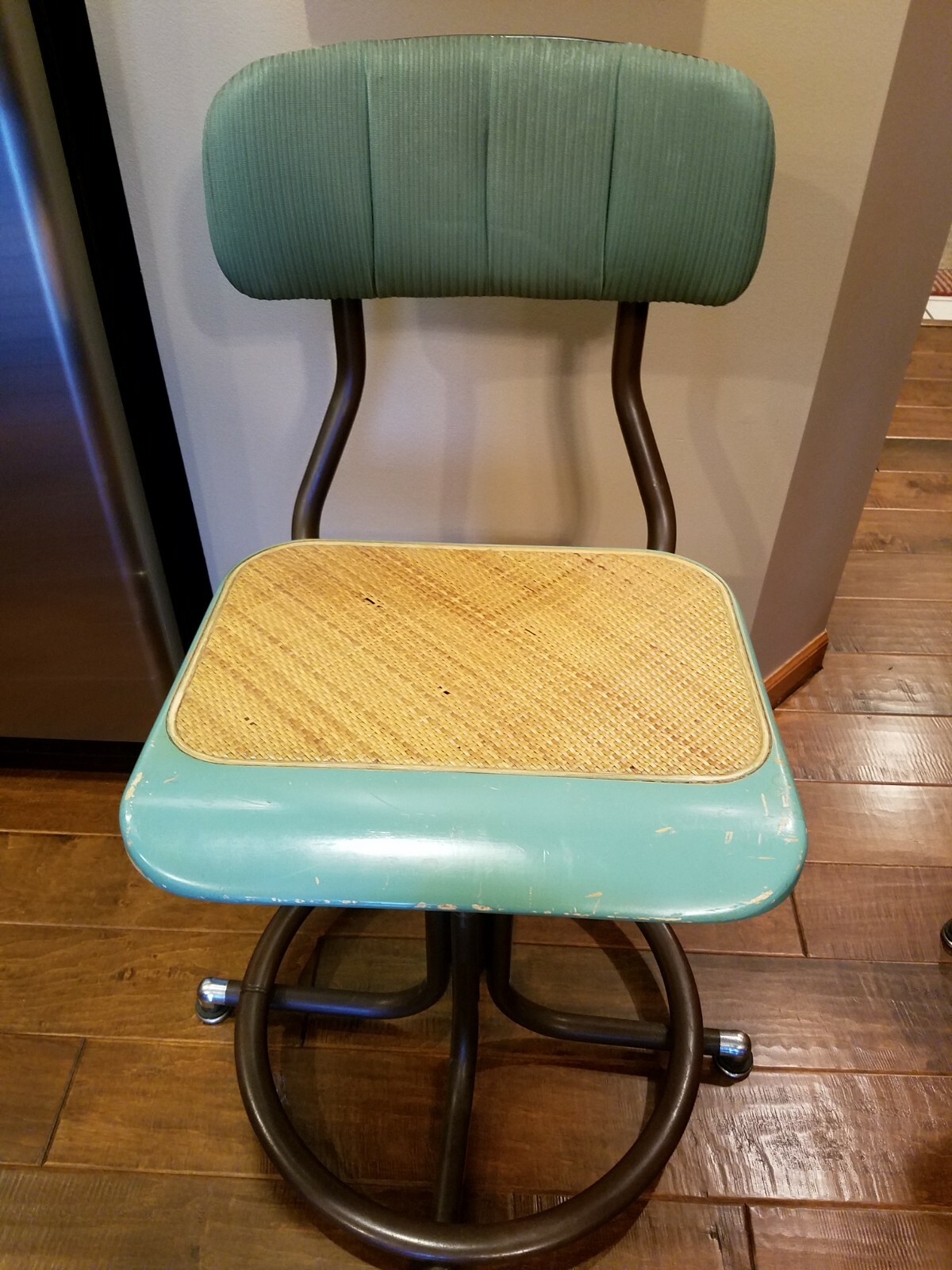 Vintage Western Electric Telephone Operators Chair Stool Cane & Wood